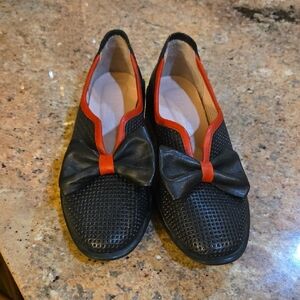 Roamers Black and Red Women's Shoes with Bow Size 37